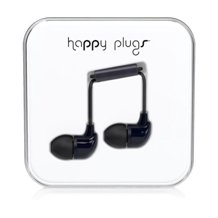 Happy Plugs EarBud Earphones mit Migrofon in Schwarz