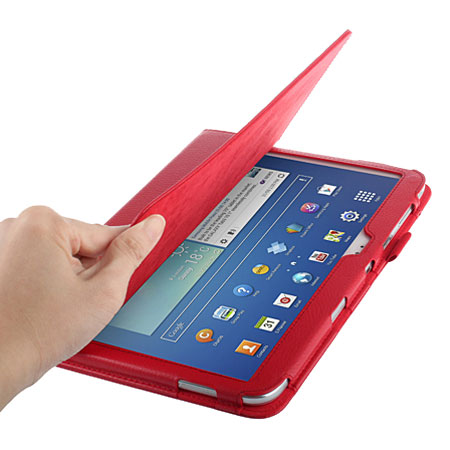Leather Style Folio Case Galaxy Tab 3 10.1 Tasche in Rot