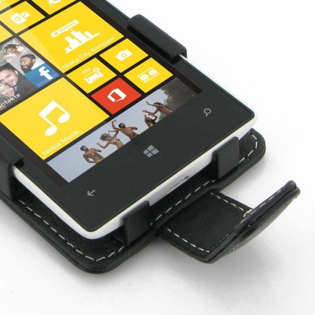PDair Nokia Lumia 525 / 520 Leather Flip Case - Black