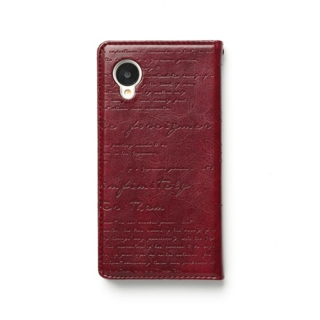 Zenus Lettering Diary Case for Google Nexus 5 - Wine Red