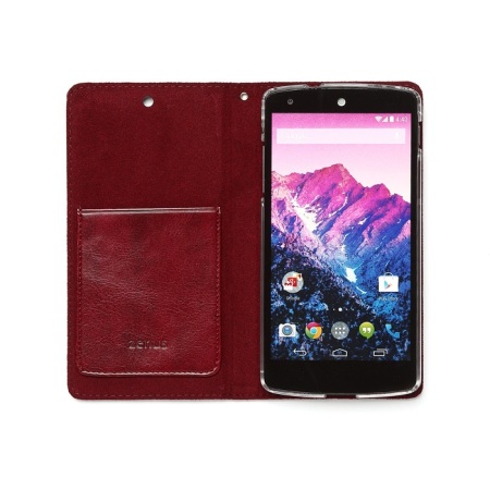 Zenus Lettering Diary Case for Google Nexus 5 - Wine Red