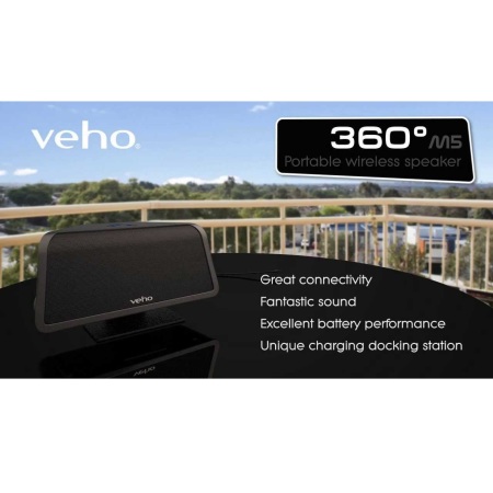Altavoz inalámbrico Bluetooth Veho 360 M5 - Negro
