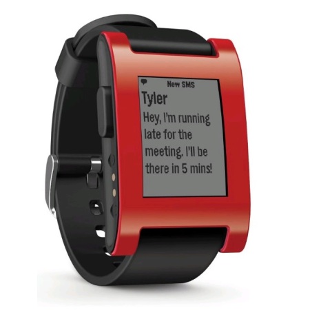 Smartwatch Pebble pour iOS et Android – Rouge
