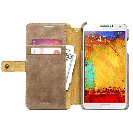Zenus Vintage Leren Diary Case voor Samsung Galaxy Note 3 - Vintage Bruin