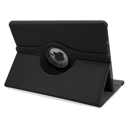 Rotating Leather Style Stand Case for iPad Air - Black