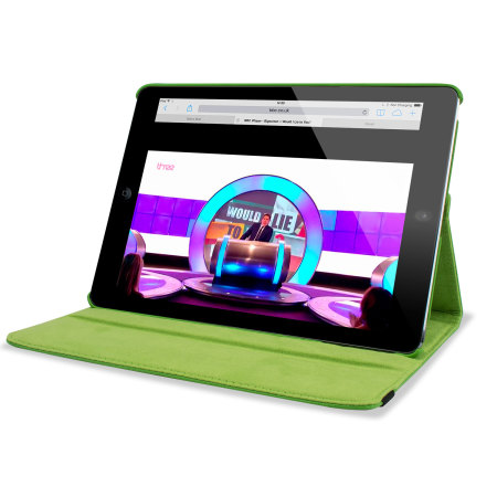 Rotating Leather Style Stand Case for iPad Air - Green