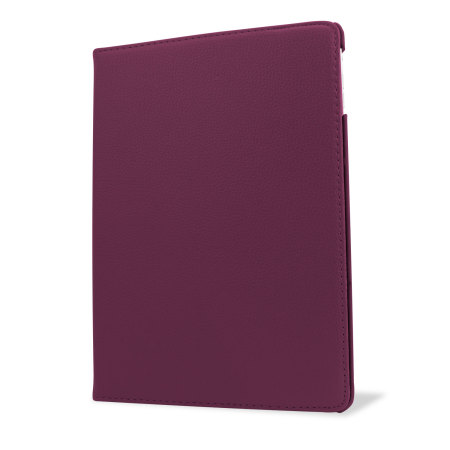 Rotating Leather Style Stand Case for iPad Air - Purple