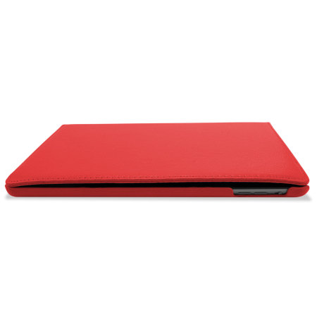 Rotating Leather Style Stand Case for iPad Air - Red