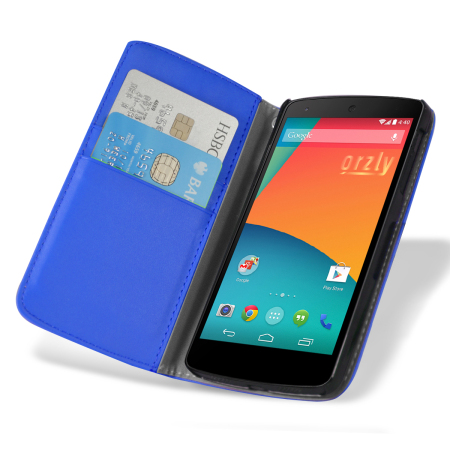 Orzly Rocksy Wallet Case for Nexus 5 - Blue