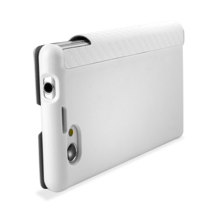 Roxfit Book Flip Case for Sony Xperia Z1 Compact - Carbon White