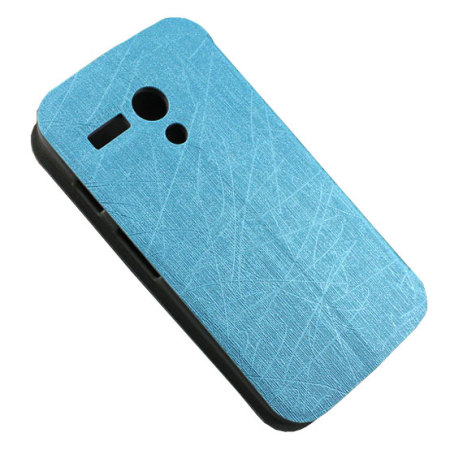 Pudini Book Flip and Stand Case for Motorola Moto G - Blue