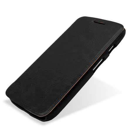 Pudini Leather Style Flip Case for Moto G - Black