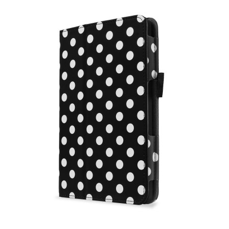 Stand and Type Case for Kindle Fire HD 2013 - Black Polka