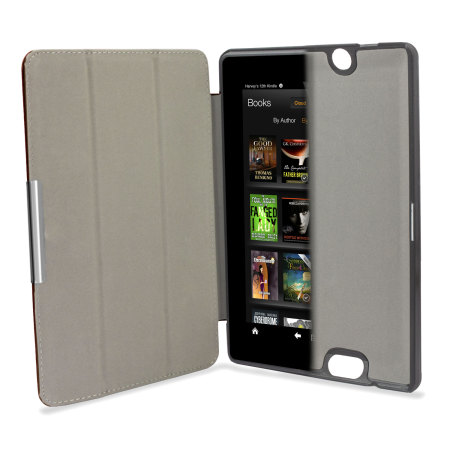 Infold Folding Folio Stand Case for Kindle Fire HD 2013 - Dark Brown