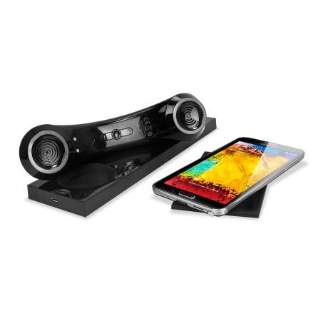 thumbnail interactive-video image 1 of Native Union Moshi Moshi Bluetooth Handset - Curve Design With Weighted Base, Black High Gloss 1 of 2