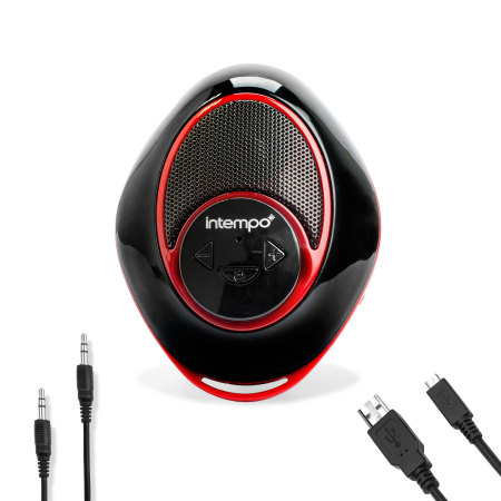 Intempo Bluetooth Speaker with Suction Cup - Black / Red