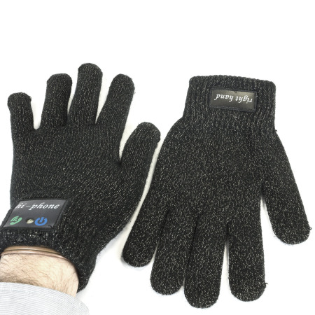Bluetooth Handschuhe mit Mikrofon und Lautsprecher in Schwarz