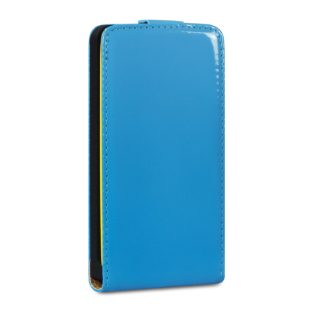 Adarga Leather Style Flip Case voor Nokia Lumia 525 / 520 - Neon Blauw