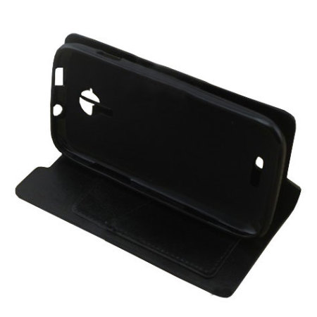 Stand and Type Folio Case for Wiko Cink Five - Black