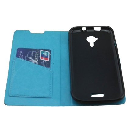 Encase Stand and Type Folio Case for Wiko Cink Five - Blue