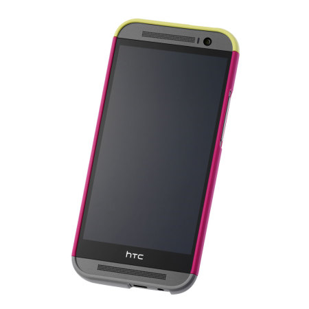 Official HTC One M8 / M8s Double Dip Hard Shell - Pink and Yellow
