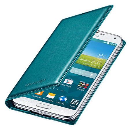 Opsplitsen Weigeren generatie Official Samsung Galaxy S5 Flip Wallet Cover - Blue Topaz
