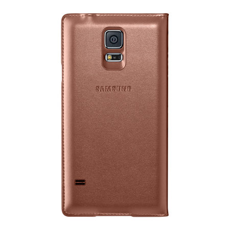 Official Samsung Galaxy S5 S-View Premium Cover Case - Rose Gold