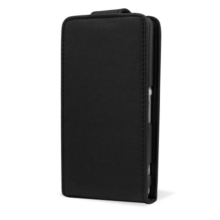 Qubits Faux Leather Flip Case for Sony Xperia Z1 Compact - Black