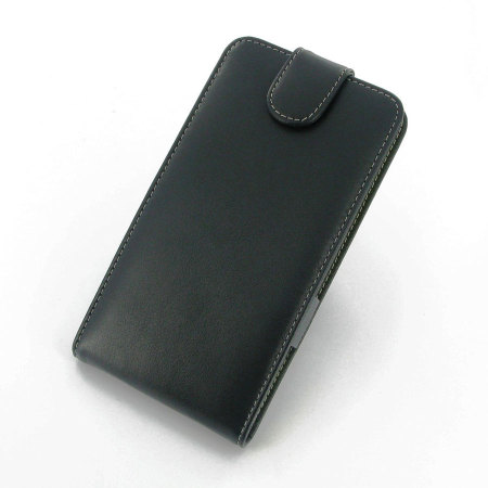 Pdair Leather Top Flip Case for Nokia Lumia 1320 - Black