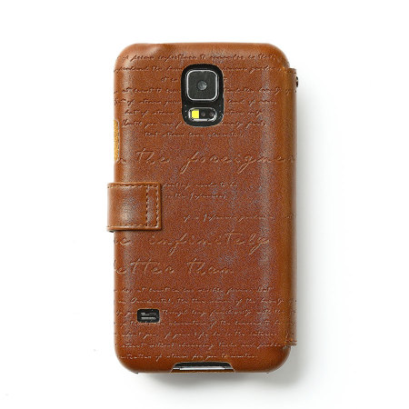 Housse Samsung Galaxy S5 Zenus Lettering Diary - Marron