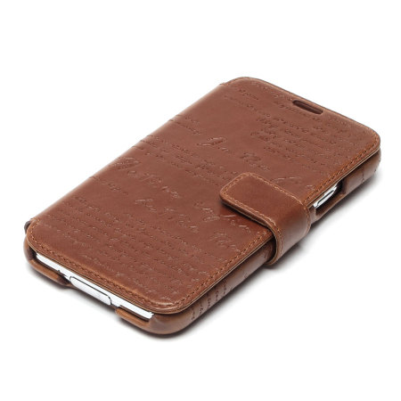 Zenus Lettering Diary Case for Samsung Galaxy S5 - Brown