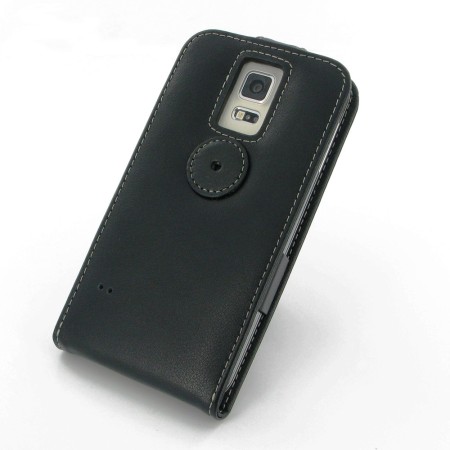 PDair Lederen Flipcase voor de Samsung Galaxy S5 - Zwart