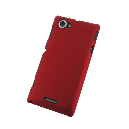 PDair Rubberised Hard Cover for Sony Xperia L - Red