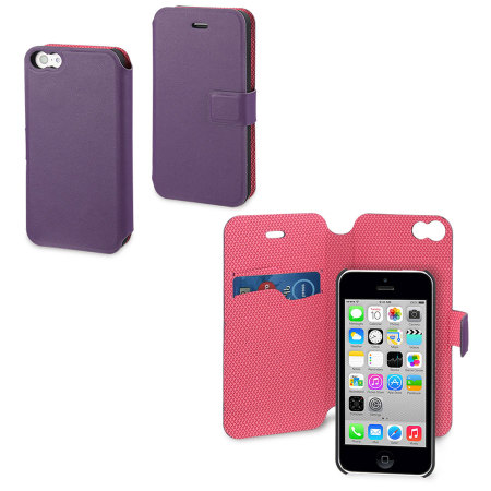 Muvit Magic Folio 2-in-1 Case & Cover for iPhone 5C - Purple & Pink