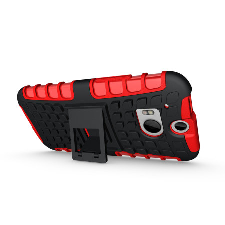 ArmourDillo Hybrid Protective Case for HTC One M8 - Red