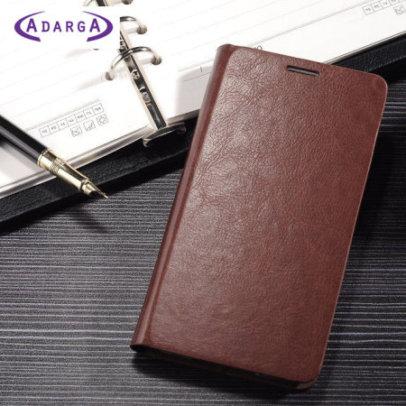Adarga Leather-Style Wallet Case for Samsung Galaxy S5 - Brown