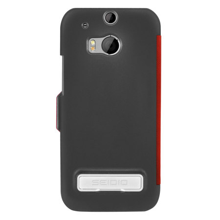Seidio LEDGER HTC One M8 Case with Metal Kickstand - Red