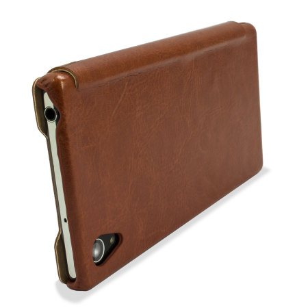 Pudini Leather Style Sony Xperia Z2 Case - Brown