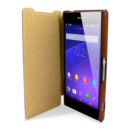 Pudini Leather Style Sony Xperia Z2 Case - Brown
