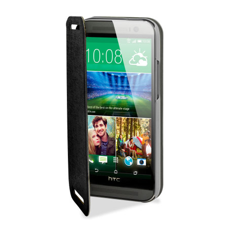 Funda Tipo Cartera Pudini para HTC One M8 con soporte - Negra