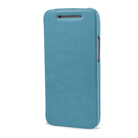 Pudini HTC One M8 2014 Leather Style Flip Case in Blau