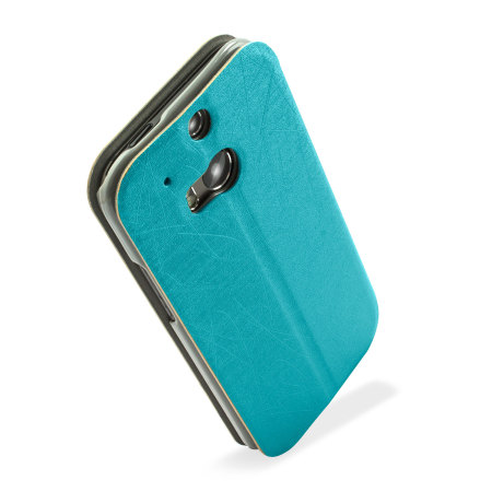 Pudini Flip und Stand Hülle für HTC One M8 2014 in Blau