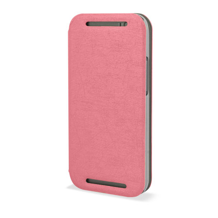 Pudini Flip und Stand Hülle für HTC One M8 2014 in Pink