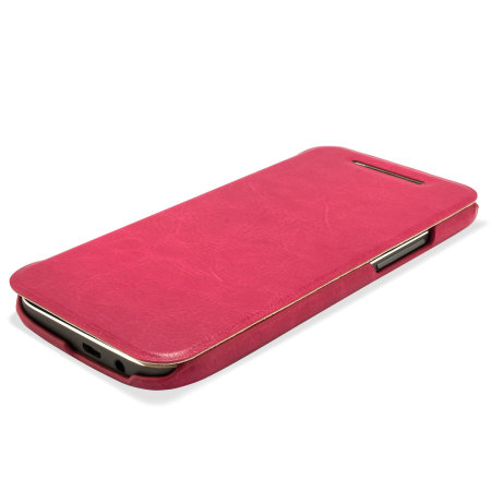 Pudini HTC One M8 2014 Leather Style Flip Case in Pink
