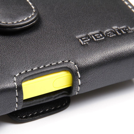 PDair Horizontal Leather Pouch Nokia Asha 210 Case - Black