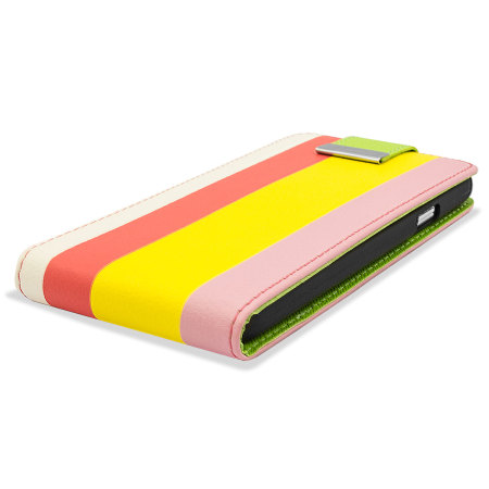 Adarga Leather-Style Galaxy S5 Wallet Flip Case - Rainbow Stripe