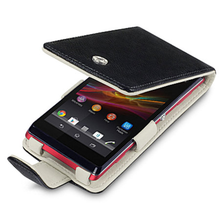 Adarga Leather-Style Sony Xperia L Flip Case - Black