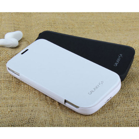 Samsung Galaxy S5 Power Jacket Book Flip Case 4800mAh - White