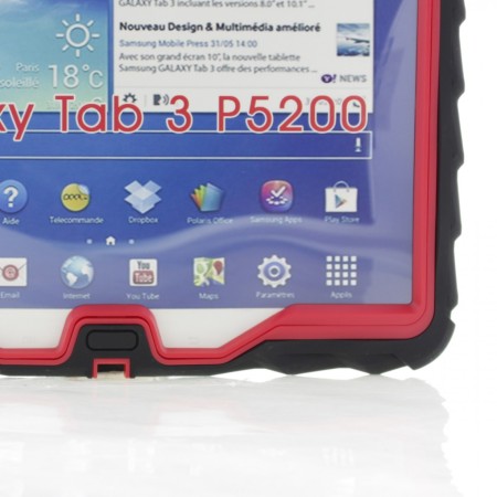 Gumdrop Drop Series Samsung Galaxy Tab 3 10.1 Case - Black / Red