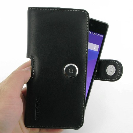 PDair Sony Xperia Z2 Horizontal Leather Pouch Case - Black
